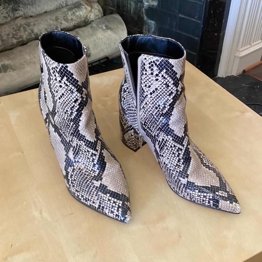 Marc Fisher Snakeskin Booties - 10